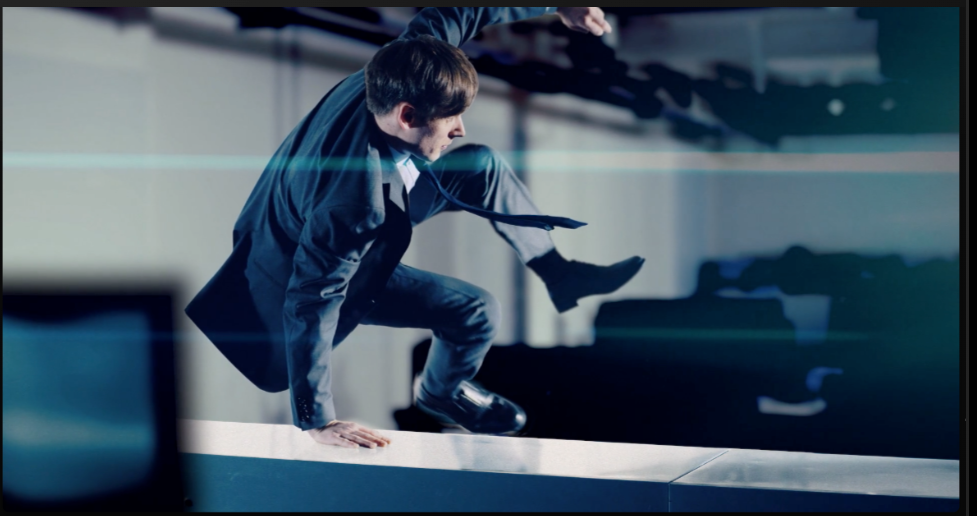 Executive leap concept shot