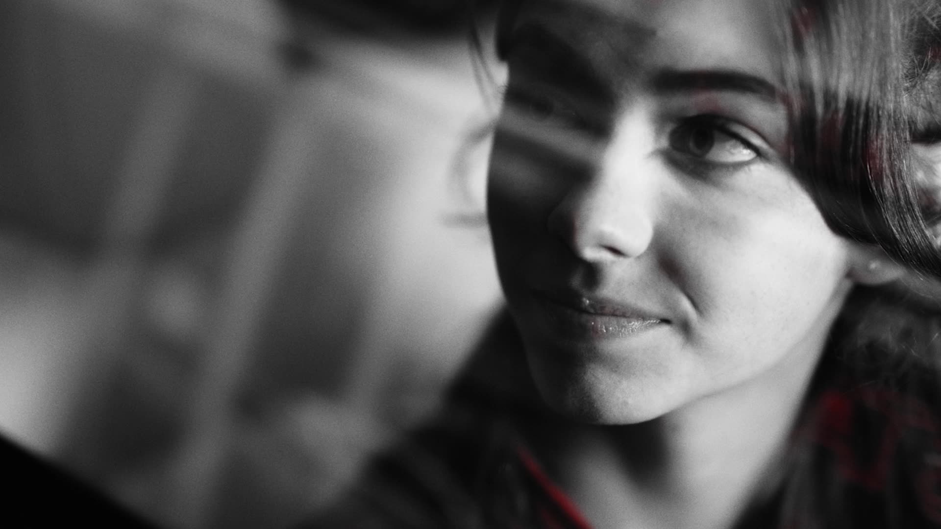 Desaturated portrait with red color bleed